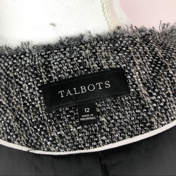Talbots Shimmer Tweed Ruffle Jacket Size 12 - Picture 7 of 8